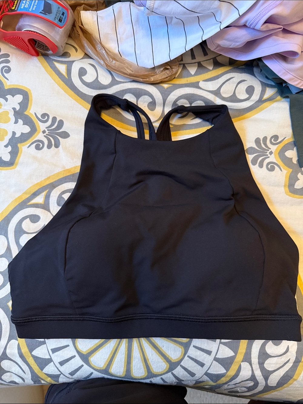 Lulu Black High-Neck Sports Bralette- NWOT Size 6